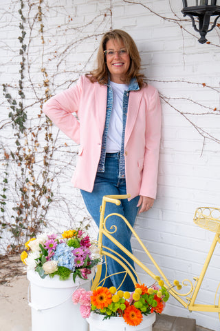 Helen Pink Blazer w/ Denim