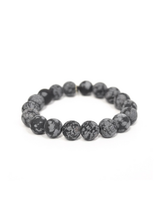 10mm Matte Snowflake Obsidian Bracelet