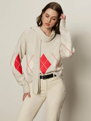 Argyle Scarf Sweater Tulip