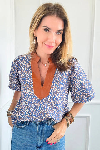 Ashleigh Blue Leopard Top