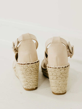Beige Espadrille Wedge Heel