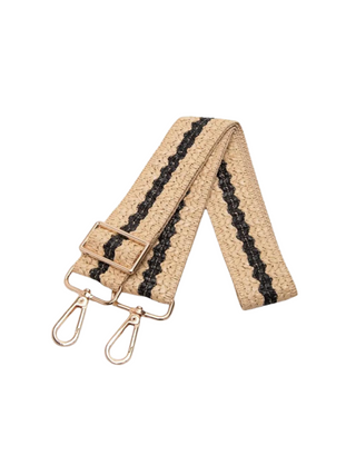 Beige Straw Bag Strap