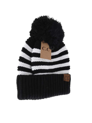Black Stripe Beanie