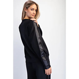 Black Modal Satin Pullover