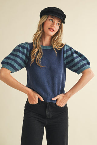 Blooming in Blue Sweater
