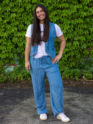 Blue Game Drawstring Pants