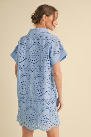 Blue Eyelet Dress