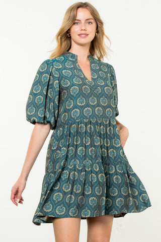 Blue Horizons Print Dress