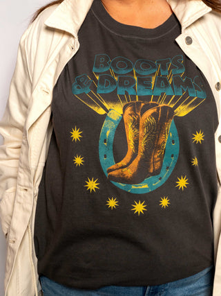 Boots & Dreams Black Tee