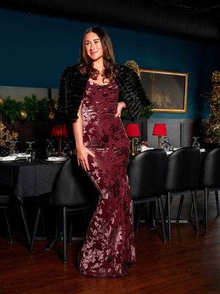 Burgundy Beauty Velvet Dress