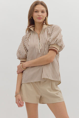 Caramel Cutie Collared Top