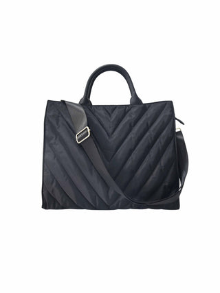 Carmen Chevron Tote Black