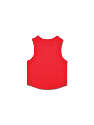 Cherry Red Cropped Racer Tank