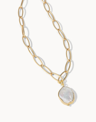 Coin Pearl Chunky Necklace, 17"