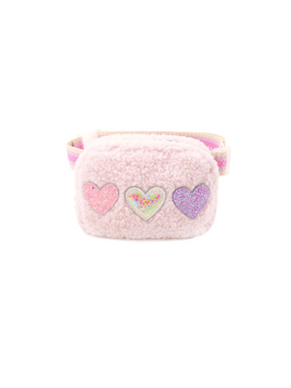 Confetti Heart-Patched Sherpa Fanny Pack