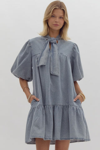 Cue the Charm Denim Dress