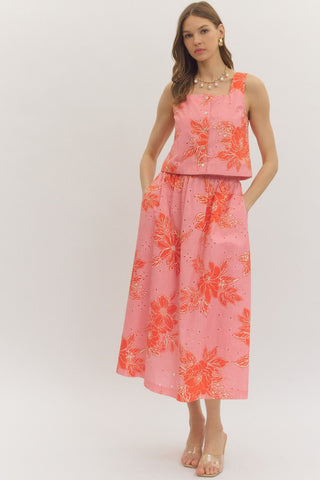 Eyelet Pink Skirt
