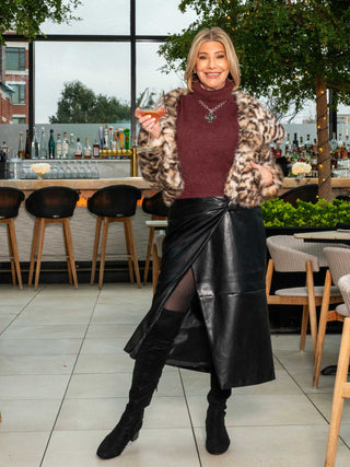 Fancy Faux Leather Knot Skirt