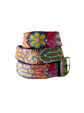 Folkorica Floral Black Belt