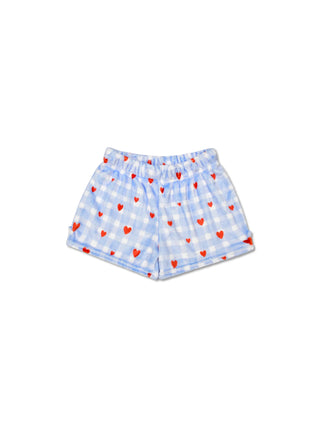 Gingham Hearts Plush Shorts
