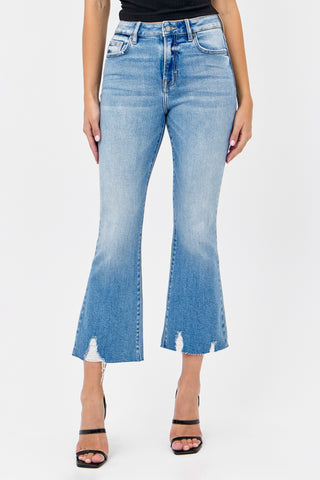 Happi Crop Flare Medium Wash