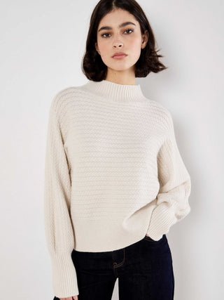 High Neck Cable Batwing - Stone