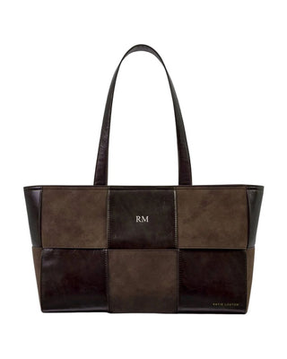 Katie Loxton Taya Crackle Tote - Bitter Chocolate