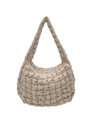 Large Quilted Bag - Beige