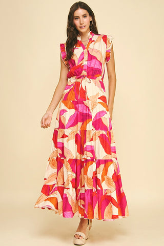 Laurie Leaf Tiered Dress Red