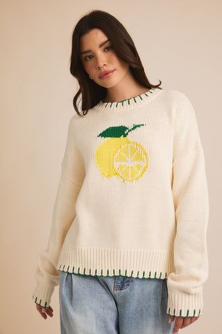 Lemon Stitch Detail Sweater