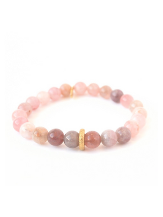 Madagascar Rose Quartz Bracelet + Gold Ring