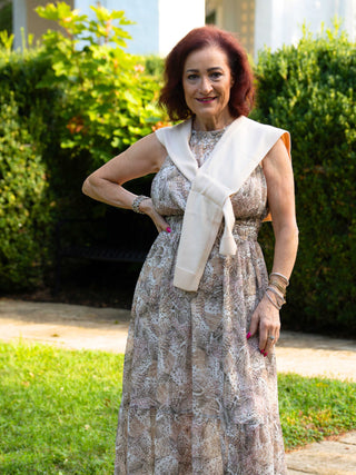 Maxi Halter Snake Skin Dress