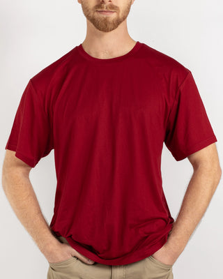 Mens Dark Red Crew Neck Tee