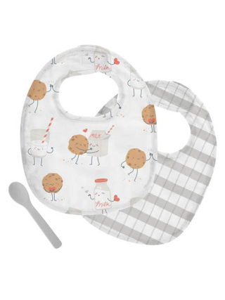 Muslin Bib Set - Milk & Cookies