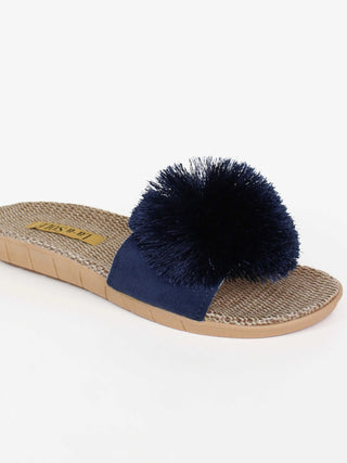 Navy Pom-Pom Shoe