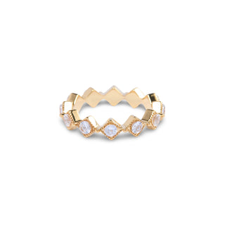 Pave Gem Ring - Gold/Crystal