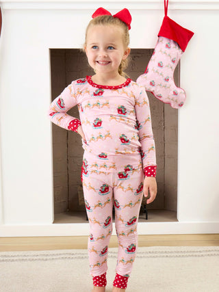 Pink Reindeer Sleigh Ride PJ Set