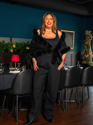 Ponte Corset Barrel Leg Jumpsuit - Black