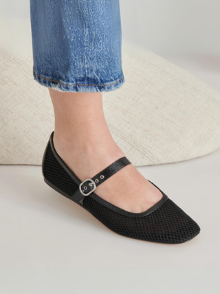 Rodni Mesh Ballet Flats - Black