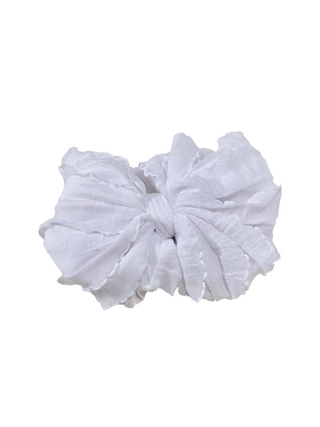 Ruffled Headband - White