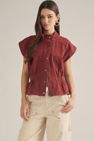 Rust Cinched Waist Vest