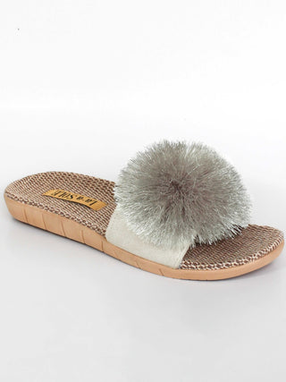 Silver Pom-Pom Shoe