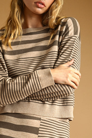 Stripe Pattern Lounge Top