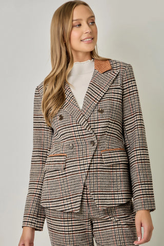 Stone Rust Plaid Blazer