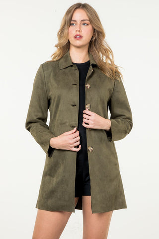 Suede Secrets Button Up Jacket