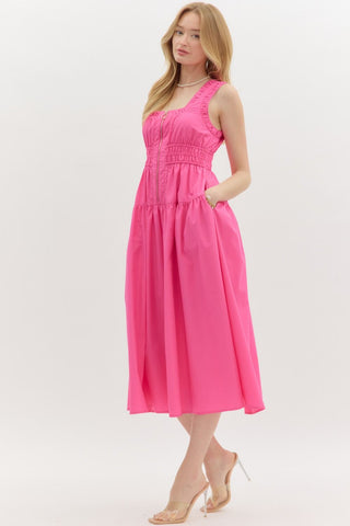 Sweet & Hot Pink Smocked Dress