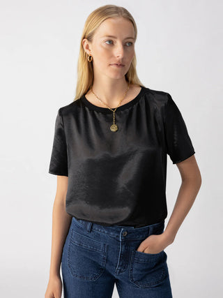 Timeless Satin Tee - Black