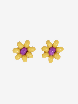 Tina Flower Stud Earrings Yellow