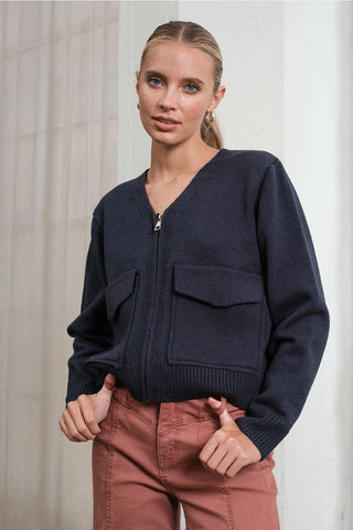 Utility Pocket Cardigan Navy